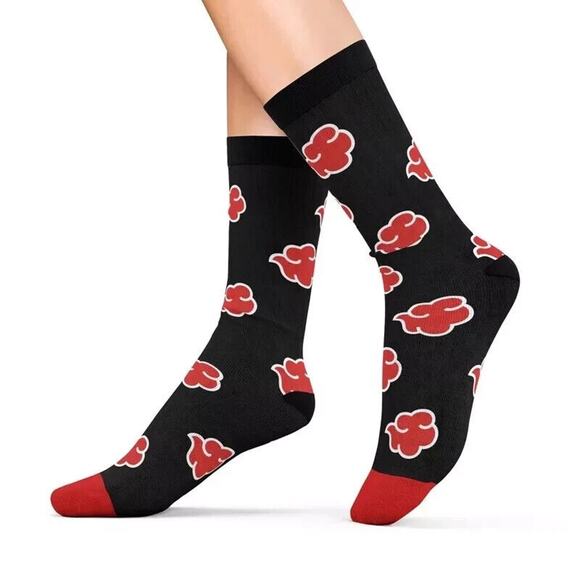 Akatsuki Cloud Anime Socks - Naruto Shippuden Merchandise - Picture 1 of 5